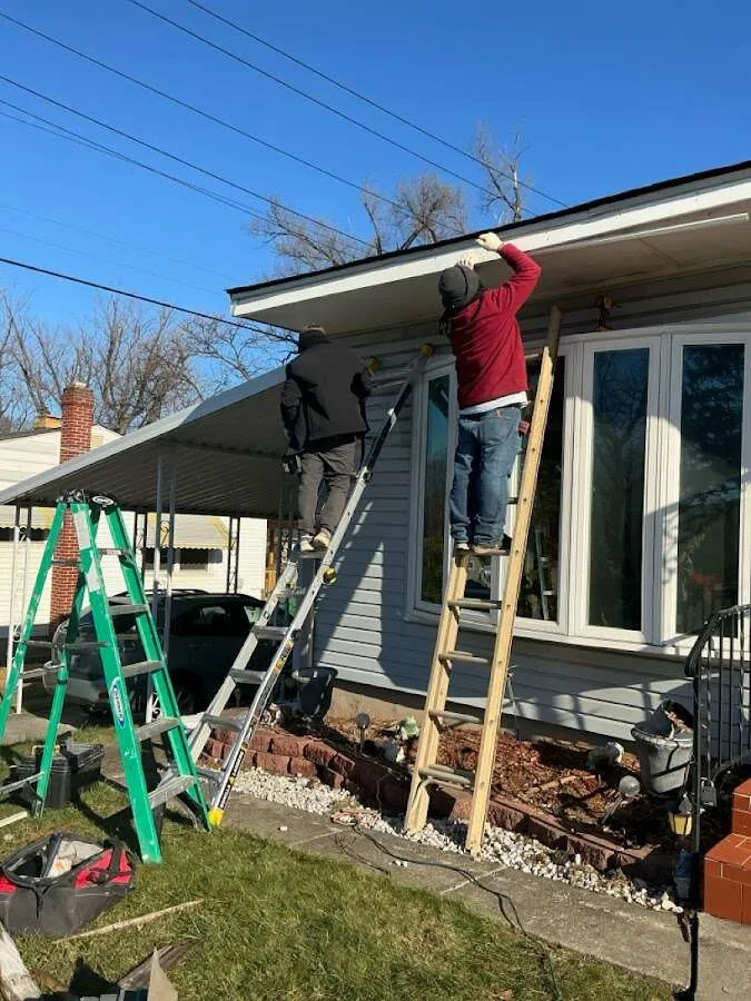 Restoration crew performing exterior repair in Cape Girardeau